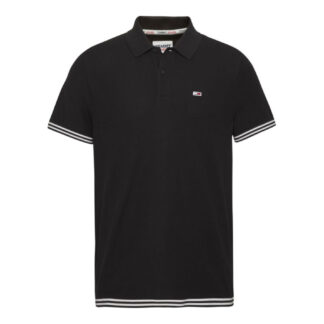 Polo Tommy Jeans Classic Tips Negro