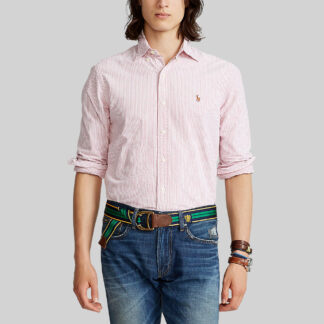 Camisa Polo Ralph Lauren Oxford Rayas Rojas