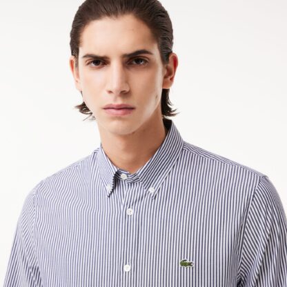Camisa Lacoste Algodón Rayas Marino - Imagen 3
