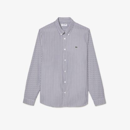 Camisa Lacoste Algodón Rayas Marino - Imagen 6