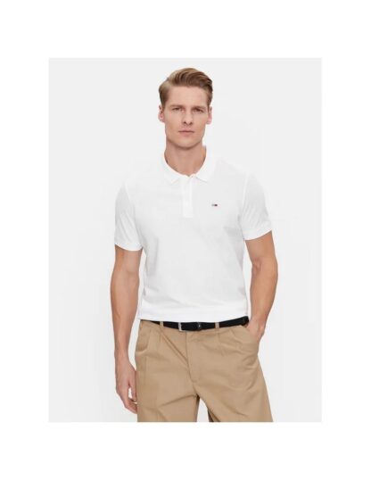 Polo Tommy Jeans Slim Blanco