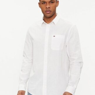 Camisa Tommy Jeans Lino Blend Blanco