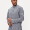 Camisa Tommy Jeans Mao Lino Blend Gris