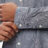Camisa Tommy Jeans Mao Lino Blend Gris - Imagen 5