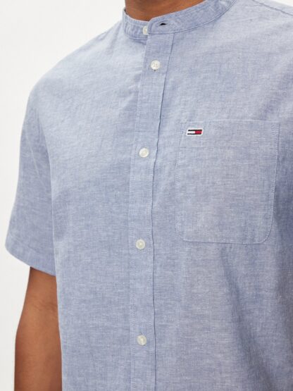 Camisa Tommy Jeans Mao Lino Blend Azul - Imagen 5
