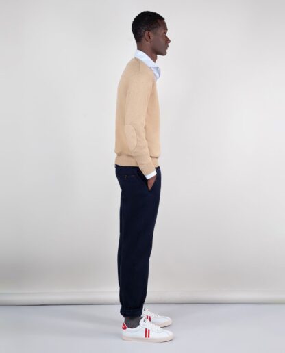 Jersey El Ganso Cuello Pico Coderas Camel - Imagen 3