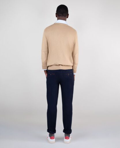 Jersey El Ganso Cuello Pico Coderas Camel - Imagen 4