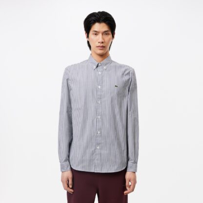 Camisa Lacoste Algodón Rayas Marino