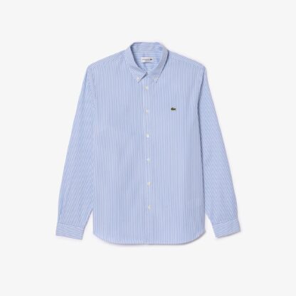 Camisa Lacoste Algodón Rayas Azul - Imagen 6