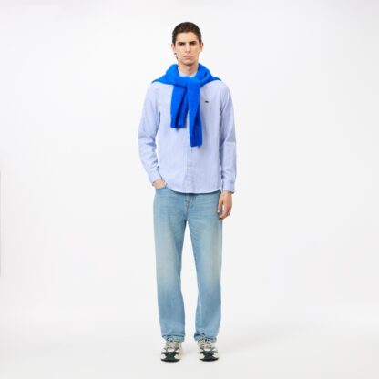 Camisa Lacoste Algodón Rayas Azul - Imagen 11