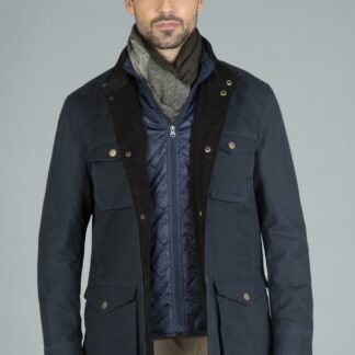 Parka Encerada  4 Bolsillos Azul Oscuro