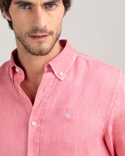 Camisa El Ganso Lino Coral - Imagen 8