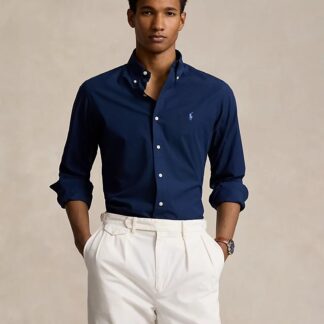 Camisa Polo Ralph Lauren Marino Popelín Elástico