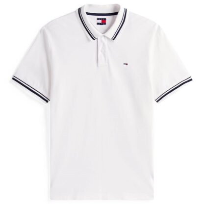 Polo Tommy Jeans Regular Tipped Blanco