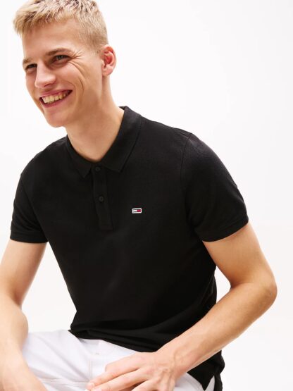 Polo Tommy Jeans Slim Negro - Imagen 2