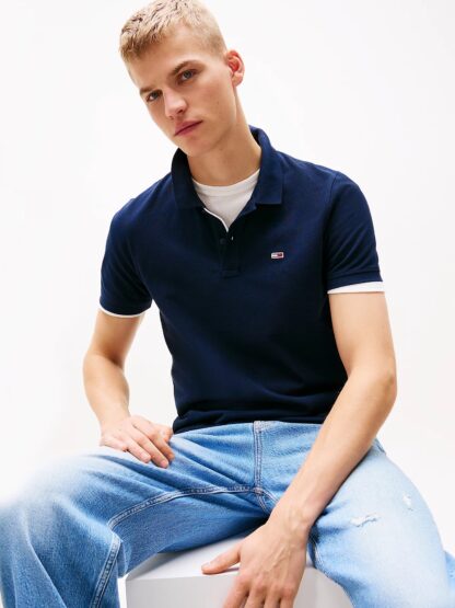 Polo Tommy Jeans Slim Azul - Imagen 6