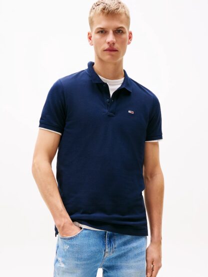 Polo Tommy Jeans Slim Azul