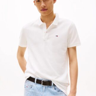 Polo Tommy Jeans Slim Blanco