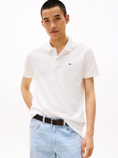 Polo Tommy Jeans Slim Blanco