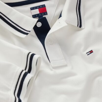 Polo Tommy Jeans Regular Tipped Blanco - Imagen 3