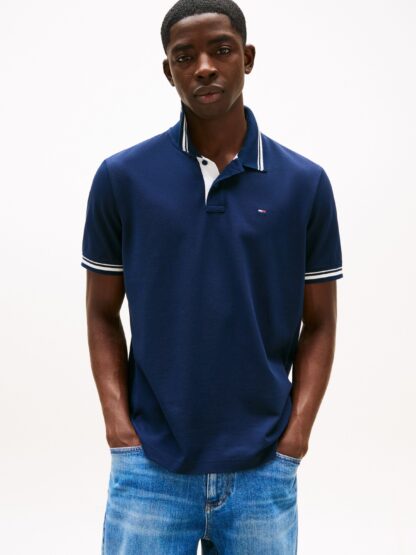Polo Tommy Jeans Regular Tipped Azul