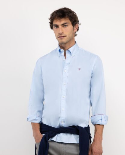 Camisa El Ganso Garment Dyed Celeste - Imagen 2