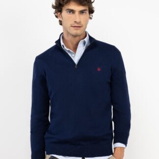 Jersey El Ganso Cuello Mock Marino