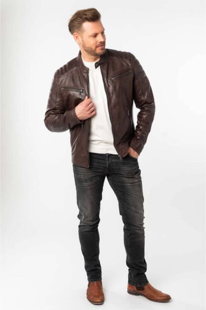 Chaqueta de Cuero Mauritius MM Derry Biker Dark Oxid - Imagen 5