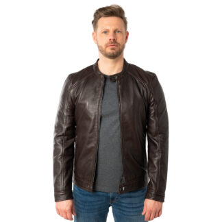Chaqueta de Cuero Mauritius MM Tibor Biker Marrón