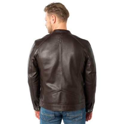 Chaqueta de Cuero Mauritius MM Tibor Biker Marrón - Imagen 6