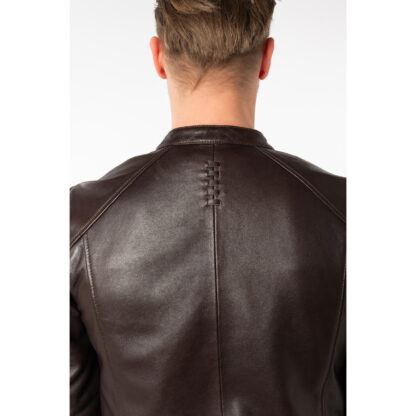 Chaqueta de Cuero Mauritius MM Tibor Biker Marrón - Imagen 8