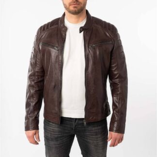 Chaqueta de Cuero Mauritius MM Derry Biker Dark Oxid