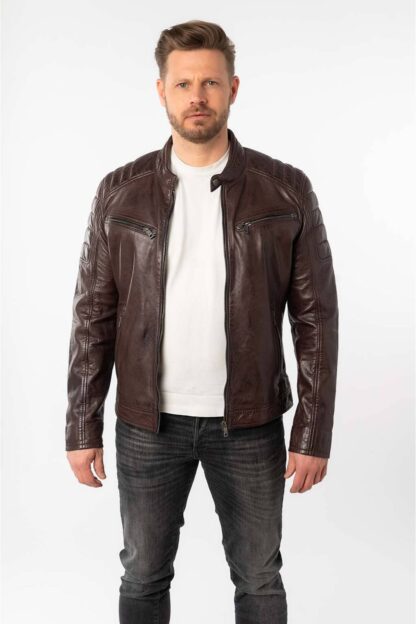 Chaqueta de Cuero Mauritius MM Derry Biker Dark Oxid