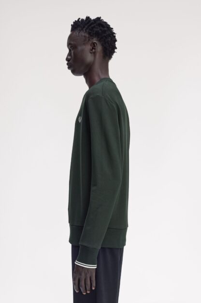 Sudadera Fred Perry Cuello Redondo Verde - Imagen 2