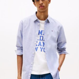 Camisa Tommy Jeans Oxford Slim Azul