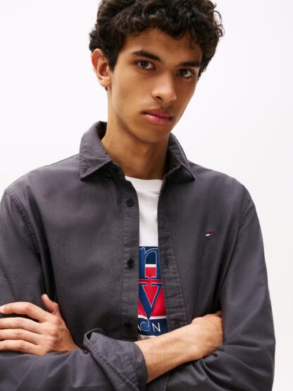 Camisa Tommy Jeans Oxford Regular Negro - Imagen 5