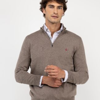 Jersey El Ganso Cuello Mock Marrón