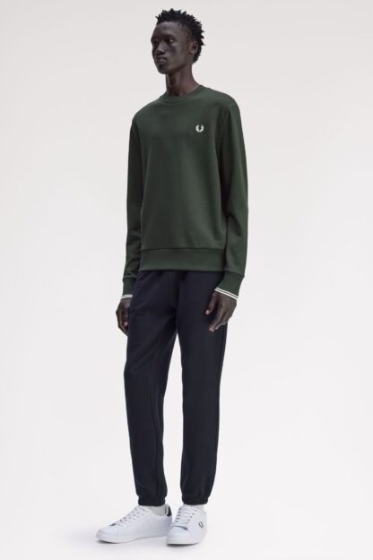 Sudadera Fred Perry Cuello Redondo Verde - Imagen 3