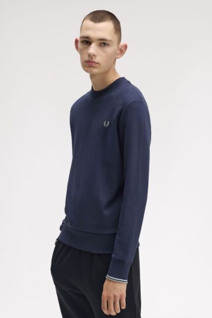 Sudadera Fred Perry Cuello Redondo Azul - Imagen 3