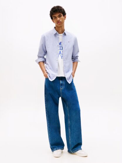 Camisa Tommy Jeans Oxford Slim Azul - Imagen 3