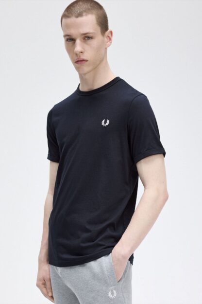 Camiseta Fred Perry Ringer Marino - Imagen 4