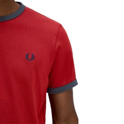 Camiseta Fred Perry Ringer Rojo - Imagen 3