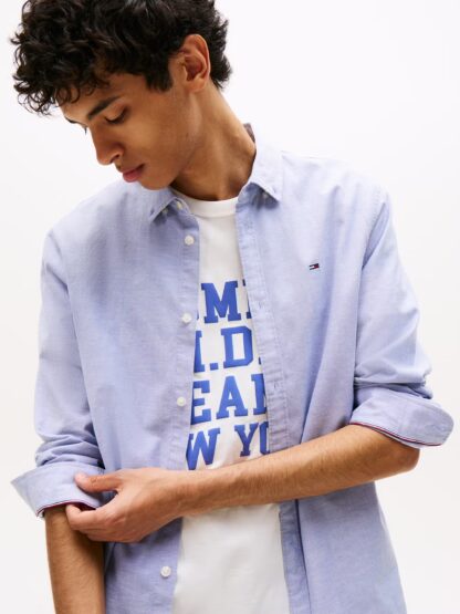 Camisa Tommy Jeans Oxford Slim Azul - Imagen 4
