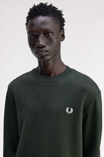 Sudadera Fred Perry Cuello Redondo Verde - Imagen 4