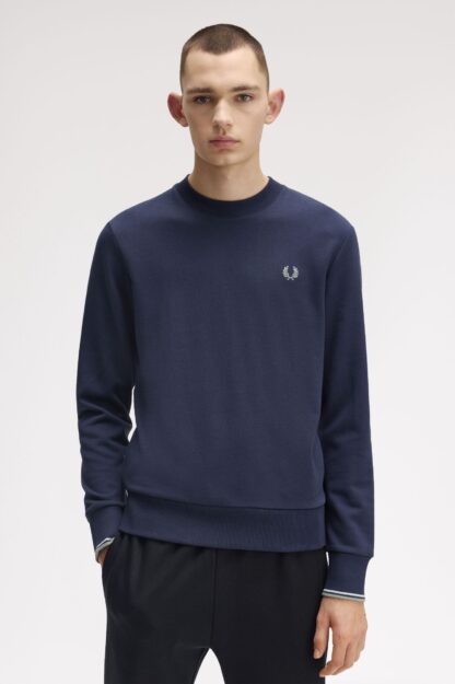Sudadera Fred Perry Cuello Redondo Azul - Imagen 4
