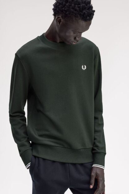 Sudadera Fred Perry Cuello Redondo Verde - Imagen 5
