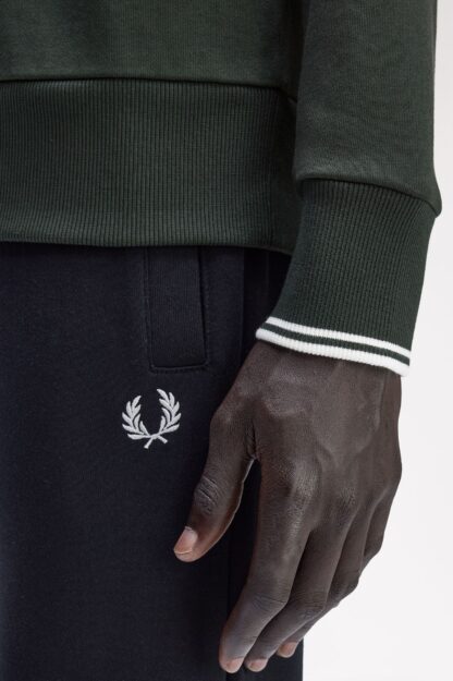 Sudadera Fred Perry Cuello Redondo Verde - Imagen 6