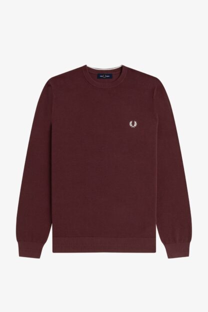 Jersey Fred Perry Cuello Redondo Burdeos - Imagen 6