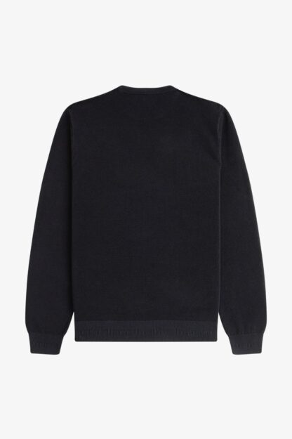 Jersey Fred Perry Cuello Redondo Negro - Imagen 6