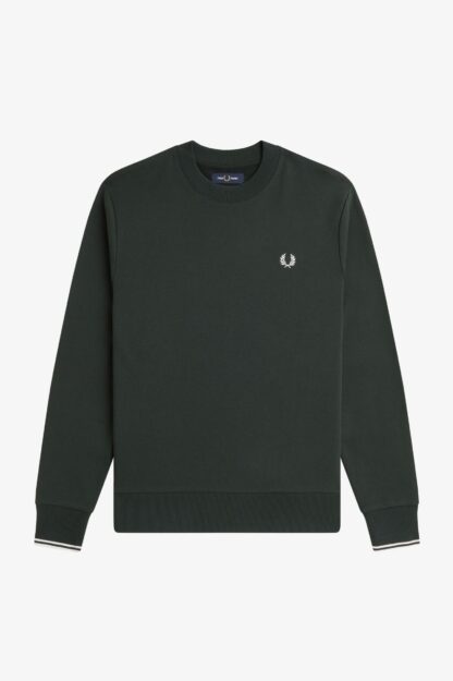 Sudadera Fred Perry Cuello Redondo Verde - Imagen 7